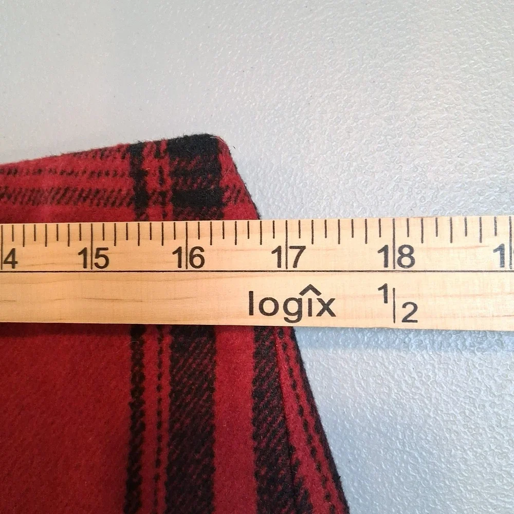 British Khaki Red Plaid Short Skirt Womens Sz 8 Faux Wrap‎ Dark Academia Twee